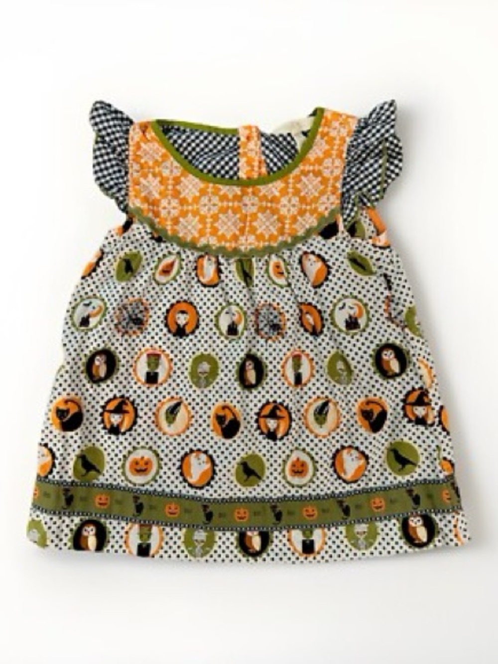 Matilda Jane Orange, Green & White Halloween Print Girls top